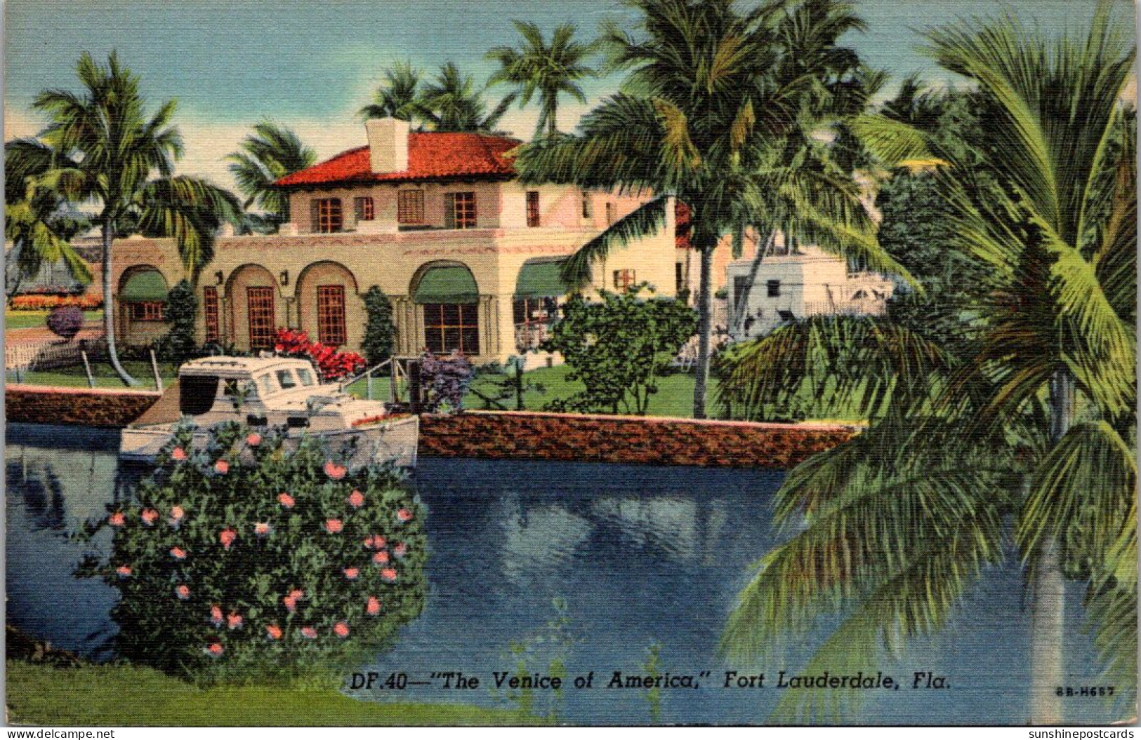 California Fort Lauderdale Waterway "The Venice Of America" Curteich - Fort Lauderdale