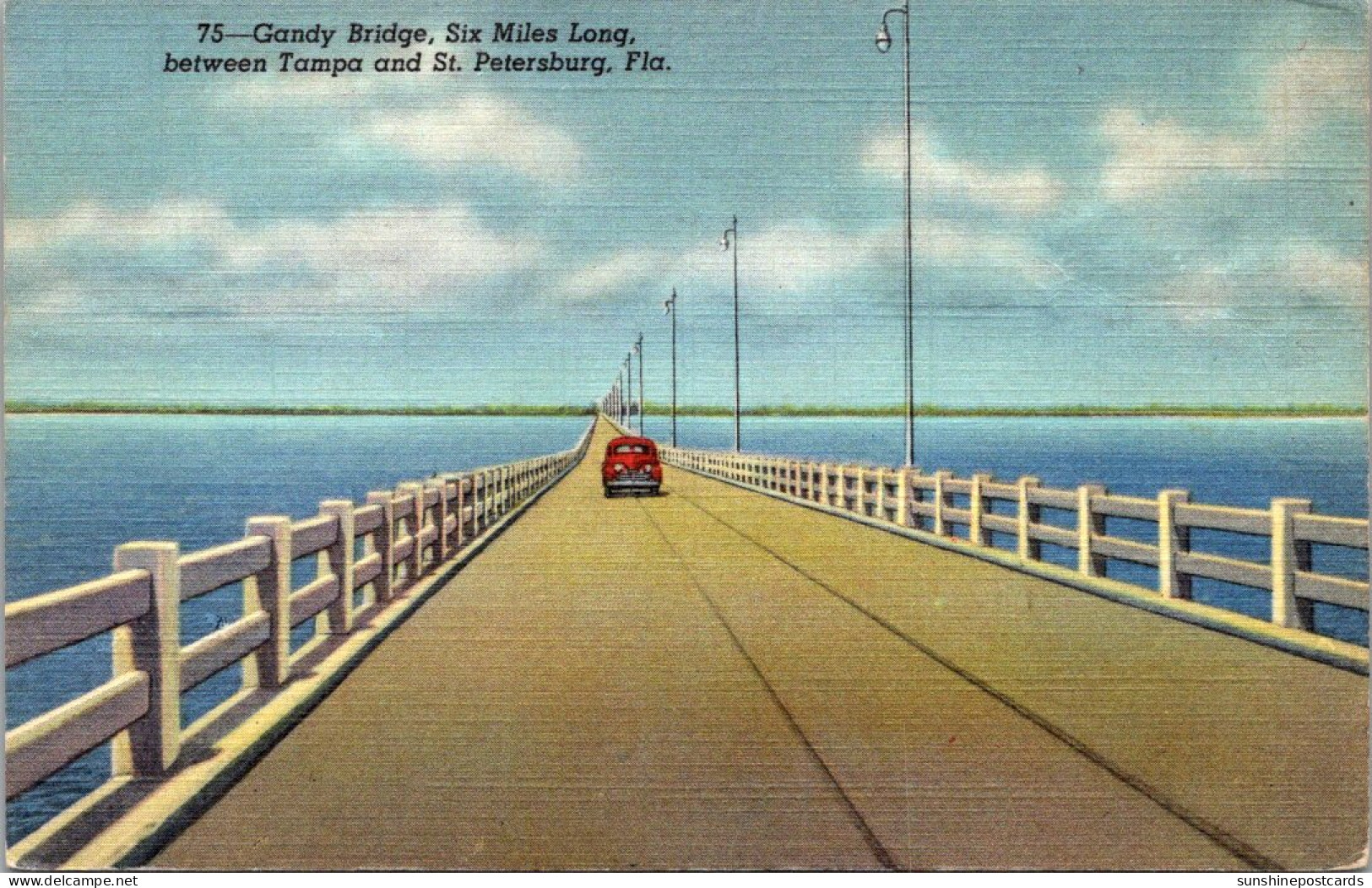 California The Gandy Bridge Connecting Tampa And St Petersburg Curteich - Tampa