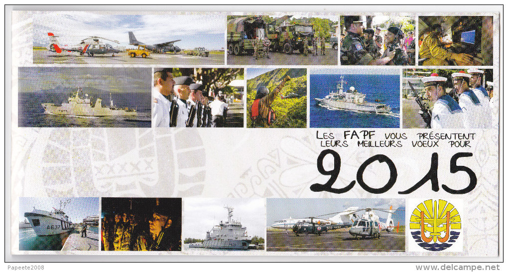 Polynésie Française / Tahiti - Armées - COMSUP-PF / Carte De Voeux 2015 - Polynésie Française