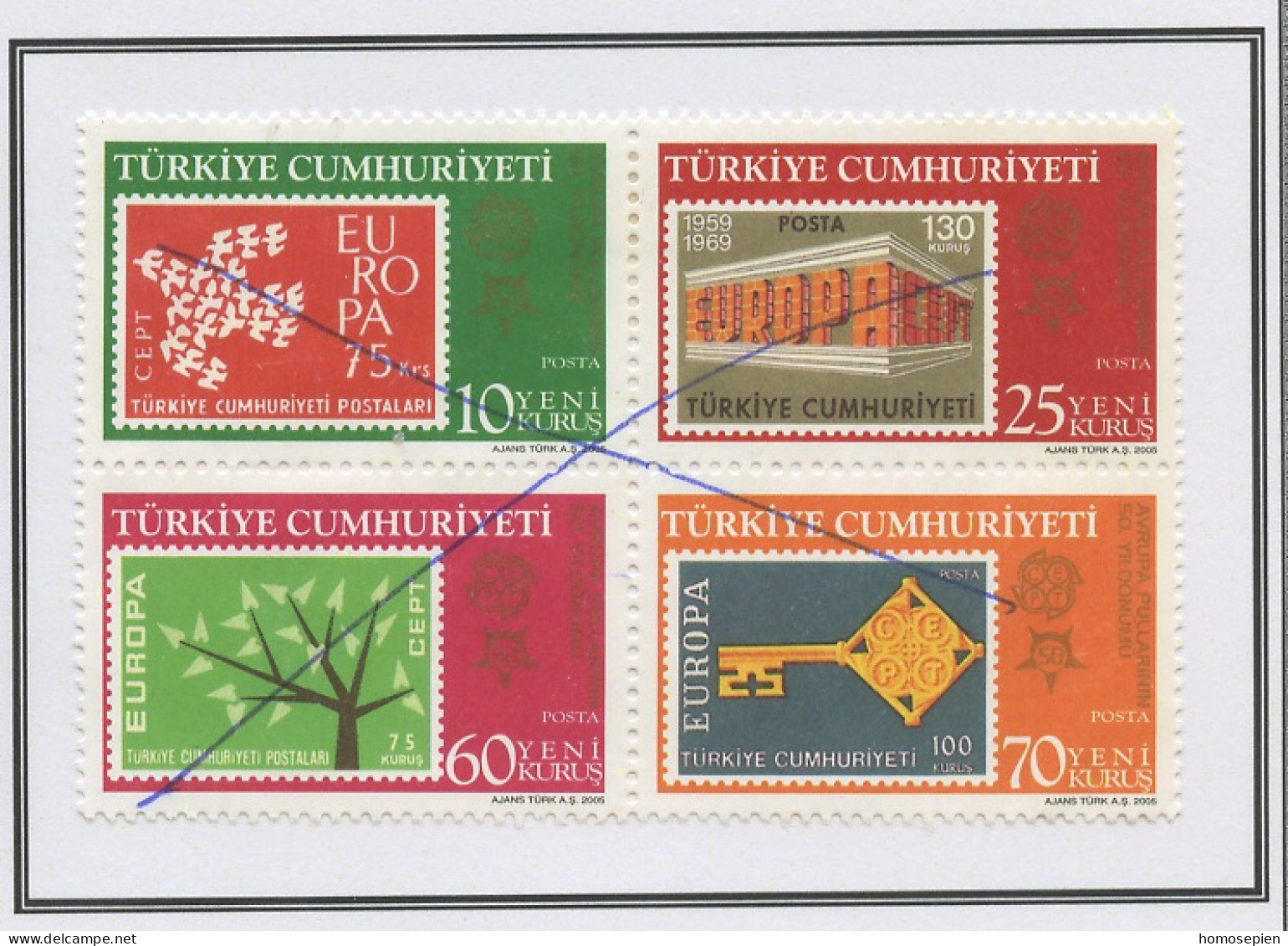 Turquie - Türkei - Turkey 2005 Y&T N°(1 à 4) - Michel N°3495 à 3497 (o) - EUROPA - Dentelé - Se Tenant - Oblitérés