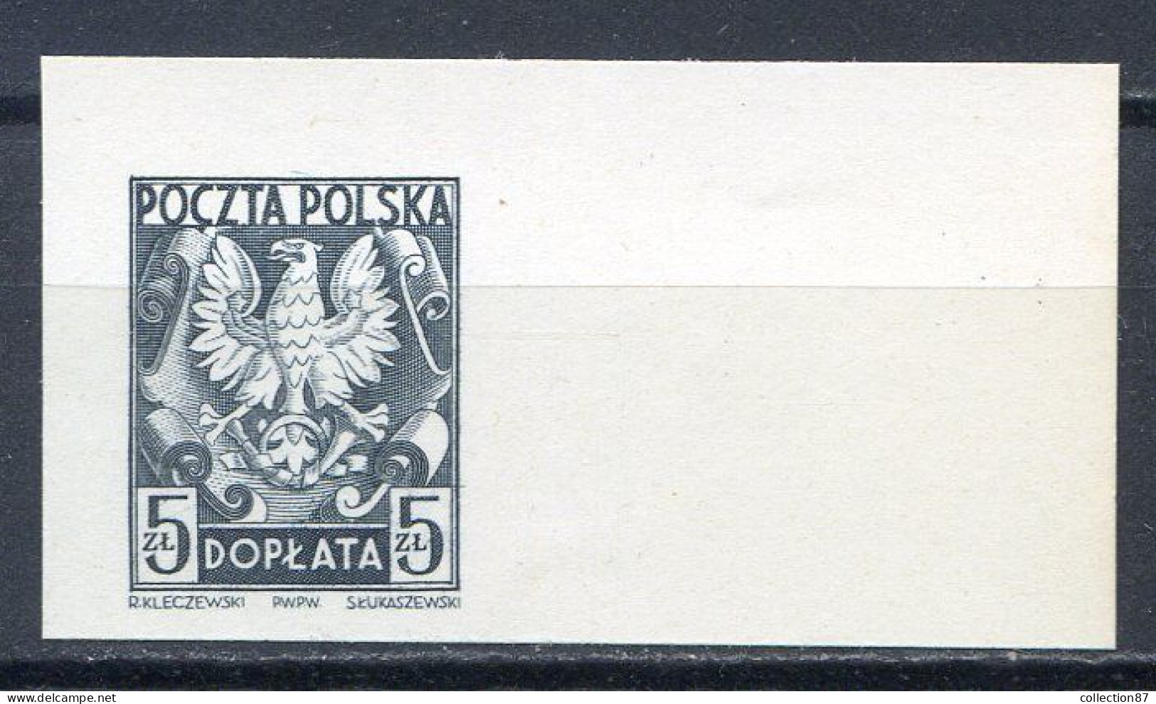 POLOGNE < ESSAI Yvert TAXE N° 134 < AIGLE - Prototype De Gravure - Abarten & Kuriositäten