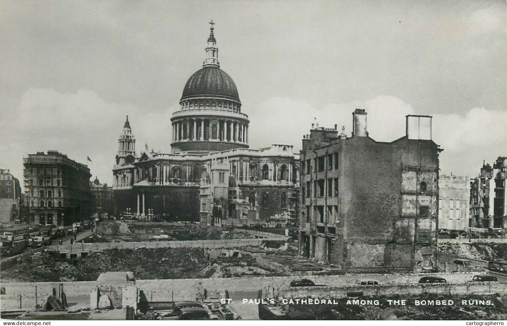 St Paul's Cathedral In London England Seen Through Ruins After Ww2 Bombing - St. Paul's Cathedral