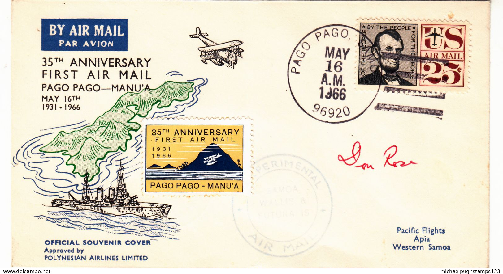 Western Samoa / U.S. Samoa / Experimental Airmails / Volcanoes / Cinderellas - Other & Unclassified