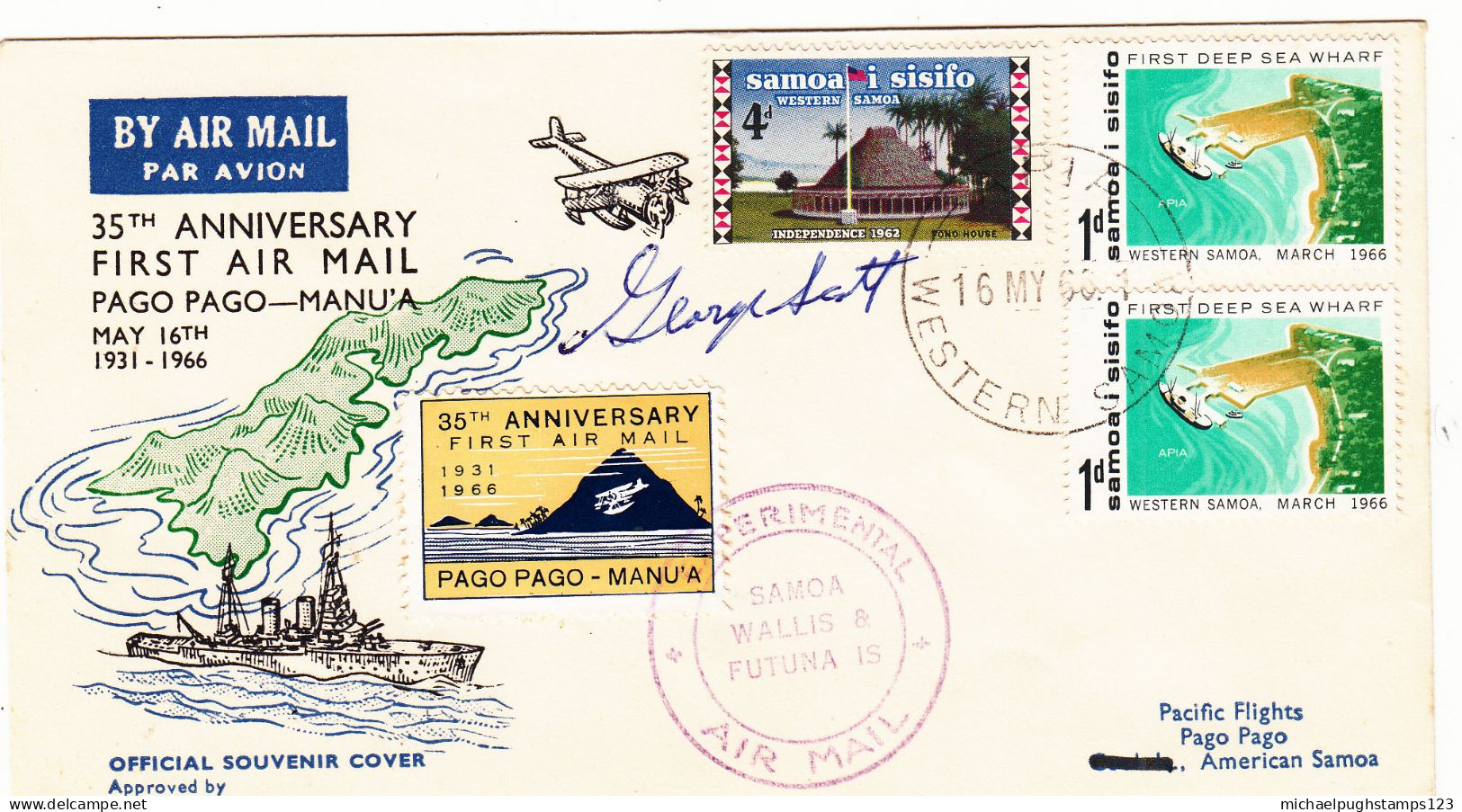 Western Samoa / U.S. Samoa / Experimental Airmails / Volcanoes / Cinderellas - Otros & Sin Clasificación