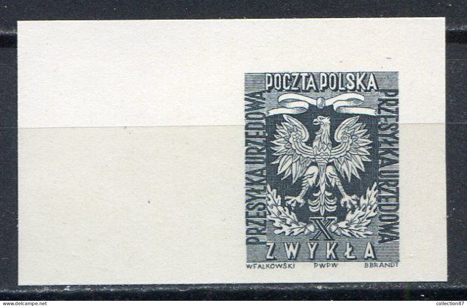 POLOGNE < ESSAI Yvert SERVICE N° 28 < AIGLE - Prototype De Gravure - Abarten & Kuriositäten