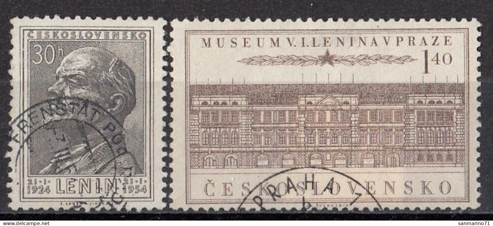 CZECHOSLOVAKIA 844-845,used,falc Hinged - Lenin