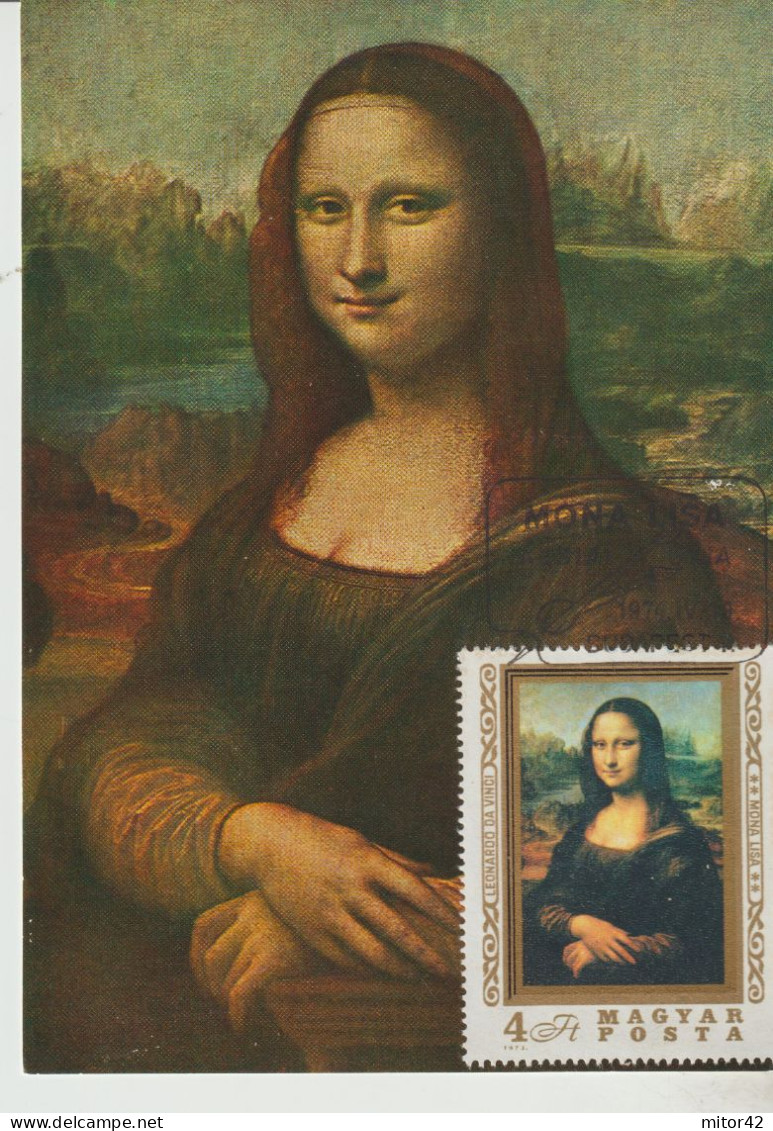 22-Tematica Saluti Da "Italia Nel Mondo": Ungheria-1974-La Gioconda Di Leonardo-Cartolina Maximum Con Annullo Speciale - Souvenir De...