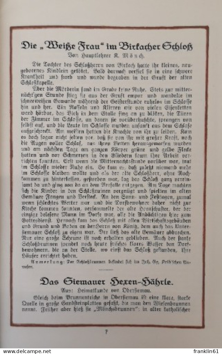 Von Banz Bis Coburg. Heimatliche Sagen Und Geschichten Aus Dem Itzgrund. - Racconti E Leggende