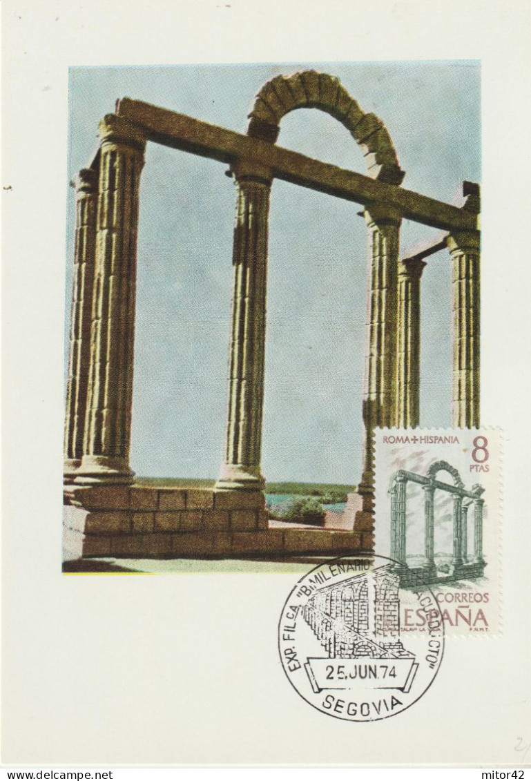 31-Tematica Saluti Da "Italia Nel Mondo":Spagna-1974-Roma-Acquedotto Romano-Cartolina Maximum Con Annullo Speciale - Souvenir De...