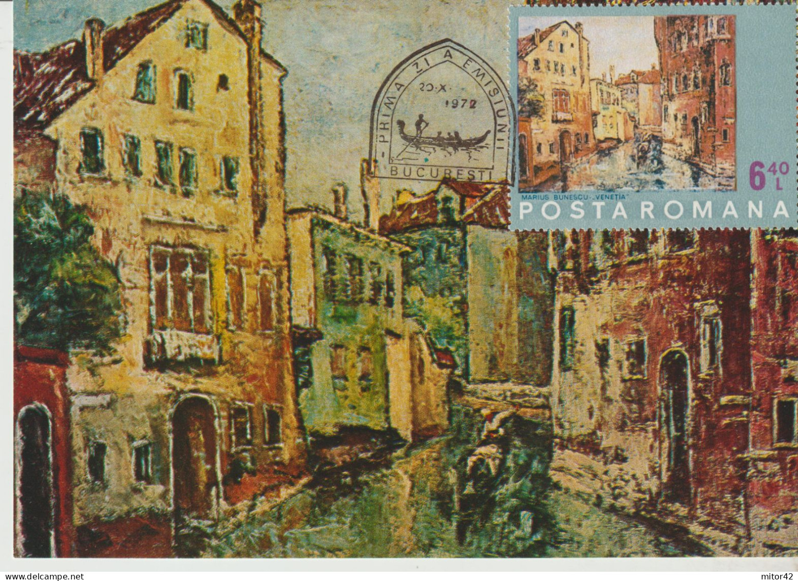 32-Tematica Saluti Da "Italia Nel Mondo":Romania-1972-Venezia-Cartolina Maximum Con Annullo Speciale - Souvenir De...