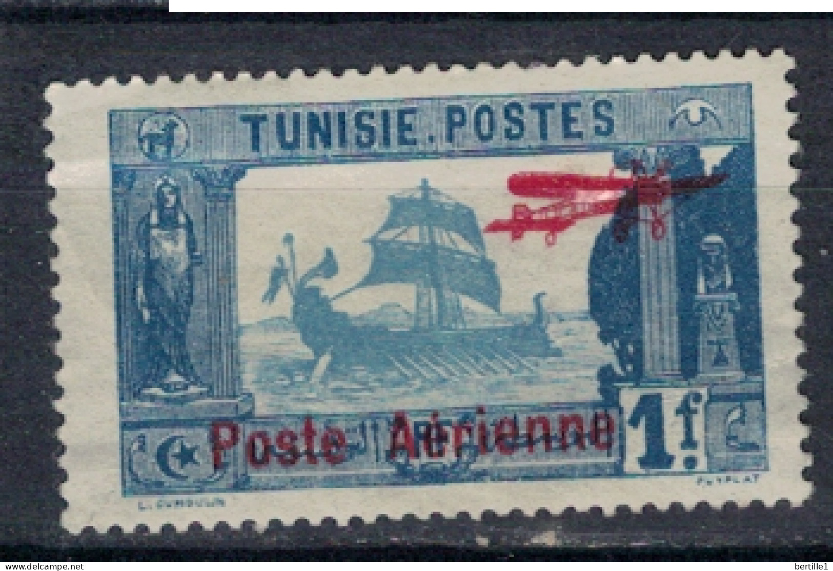 TUNISIE            N°  YVERT  PA 3  Neuf Sans  Gomme ( NSG  1/55  ) - Posta Aerea