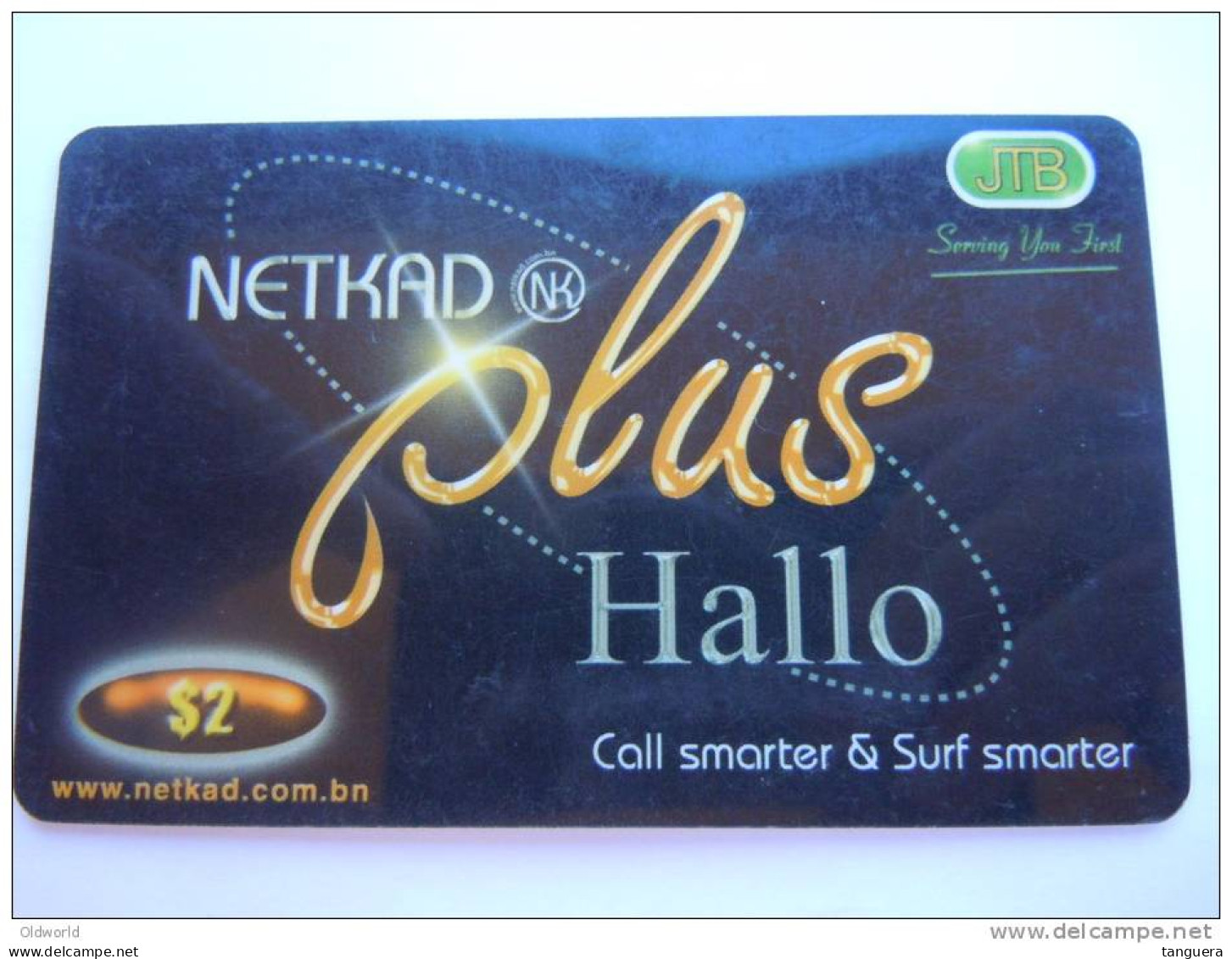 Brunei JTB Netkad Plus Hallo Net Access & Calling Card  Prepaid Exp: 01/2004 $ 2 Used - Brunei