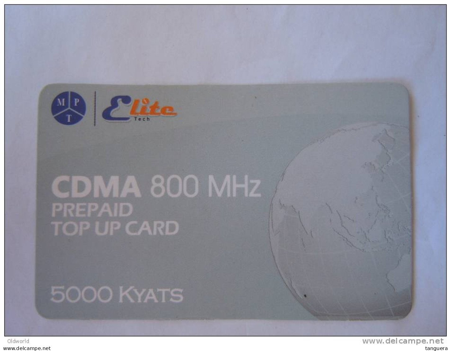 Myanmar Birmanie Burma Birma Elite Tech CDMA 800 MHz 5000 KYATS Mobile GSM Prepaid TOP UP Card EXP: 28.03.2013 - Myanmar (Burma)