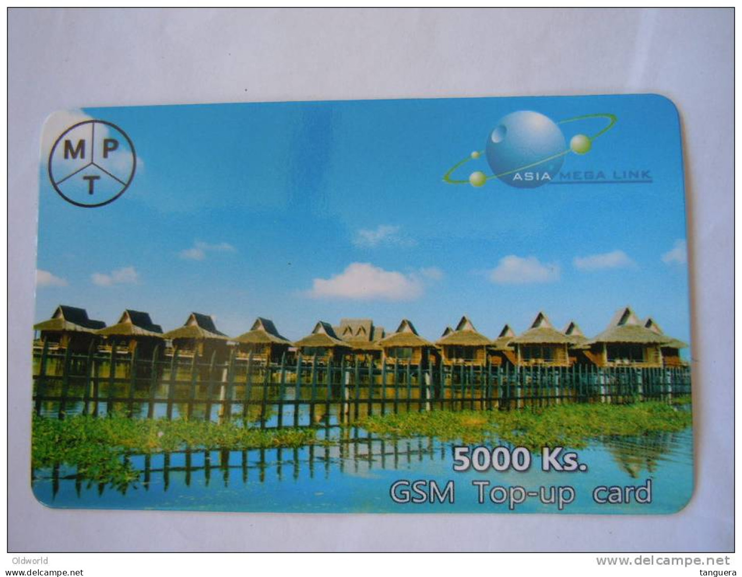 Myanmar Birmanie Burma Birma Village Lake NO Brown Color 5000 Ks Mobile GSM Prepaid TOP UP Card EXP: 10.6.2013 - Myanmar