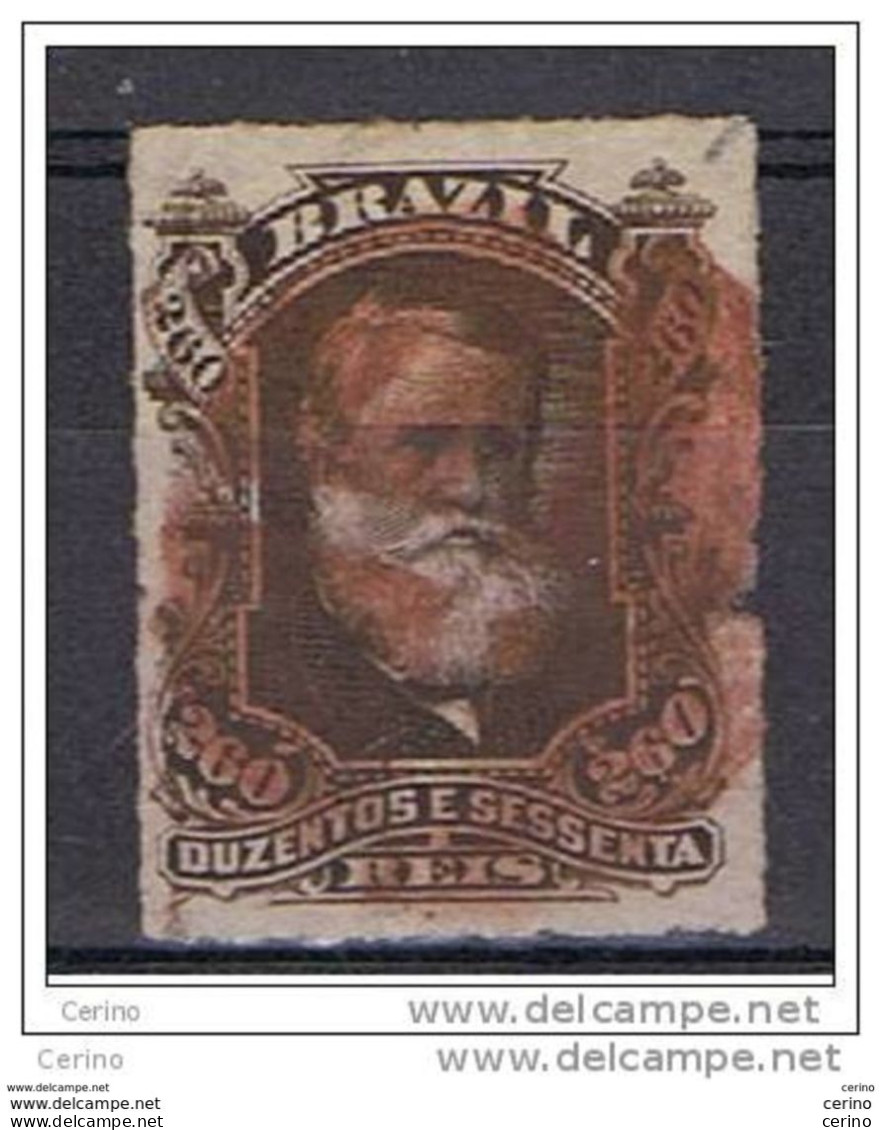 BRASILE:  1878  PEDRO  II° -  260 R. BRUNO  US. -  ANNULLO  ROSSO  -  YV/TELL. 43 - Usados