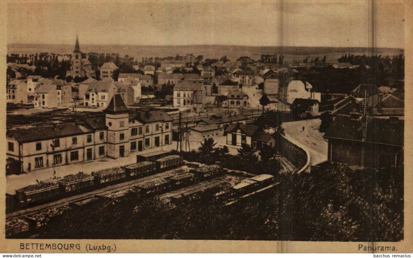 BETTEMBOURG  Panorama Avec Train Et Wagons Maison De Gros P.Houstraas, Luxembourg Nr 8 - Bettembourg