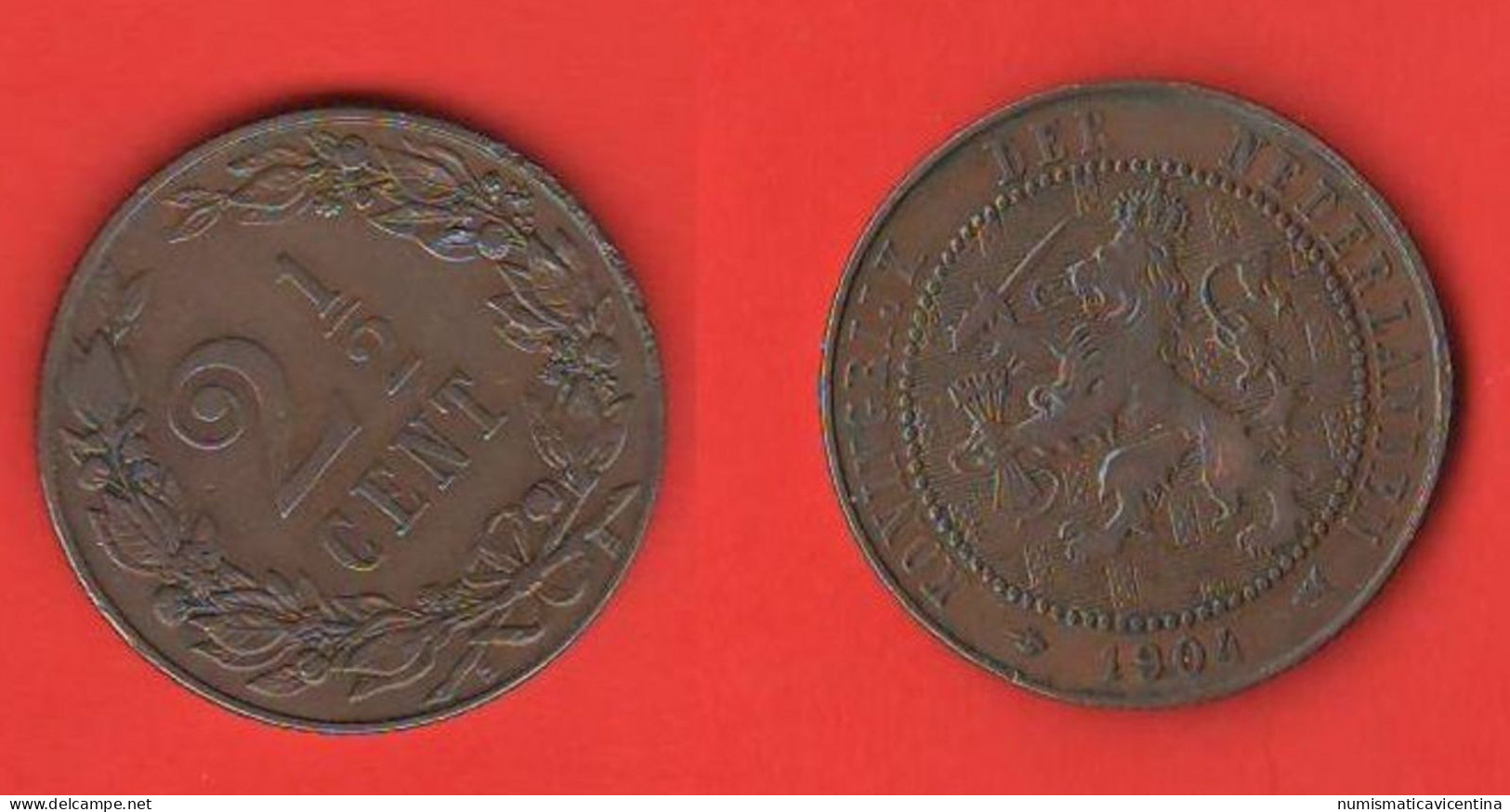 Holland 2,5 Cents 1904 Pays Bas Paesi Bassi Nederlanden 2½ Cents Wilhelmina - 2.5 Centavos