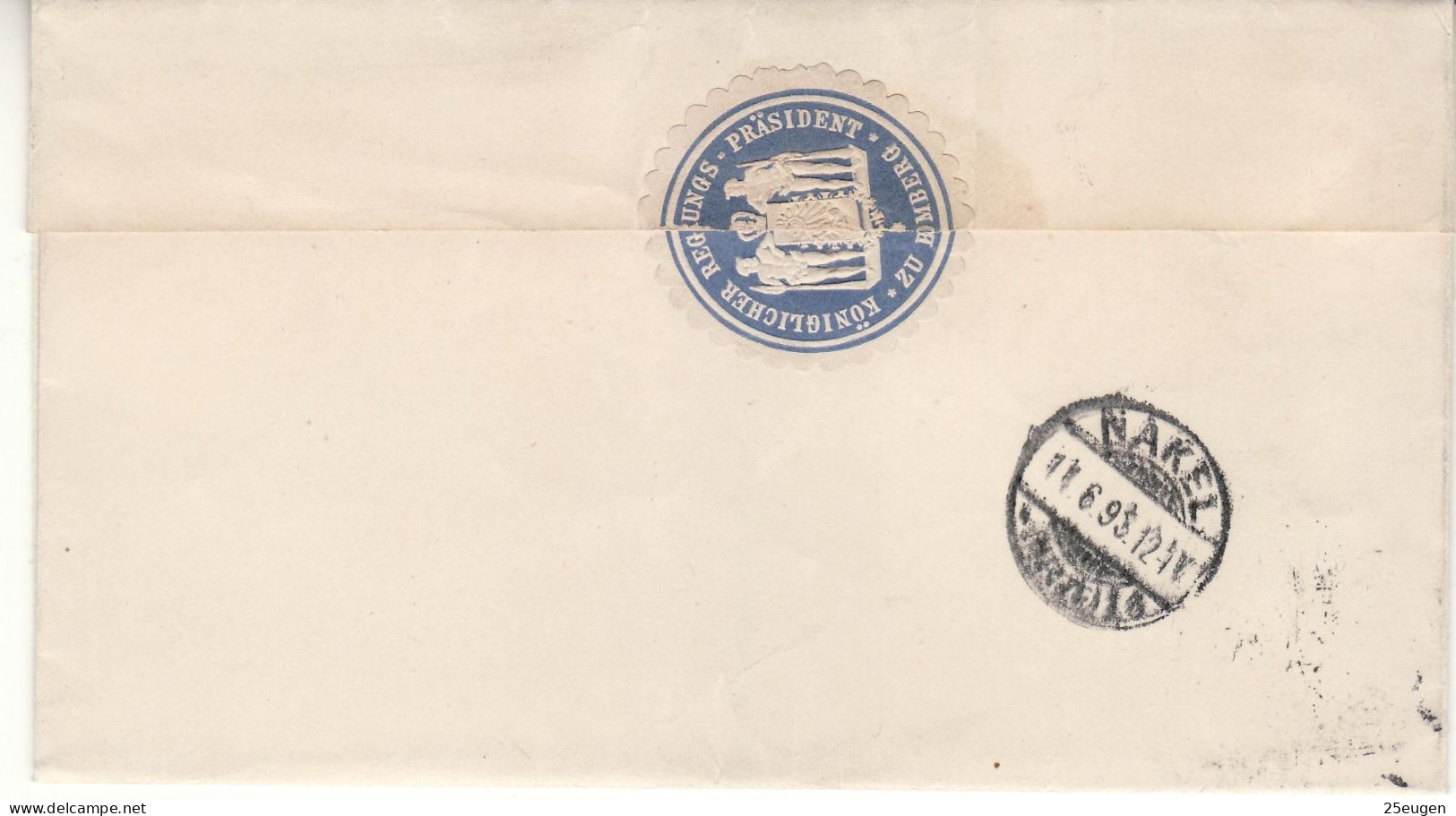 POLAND / GERMAN ANNEXATION 1893  LETTER  SENT FROM  BYDGOSZCZ / BROMBERG / TO  NAKŁO / NAKEL / - Covers & Documents