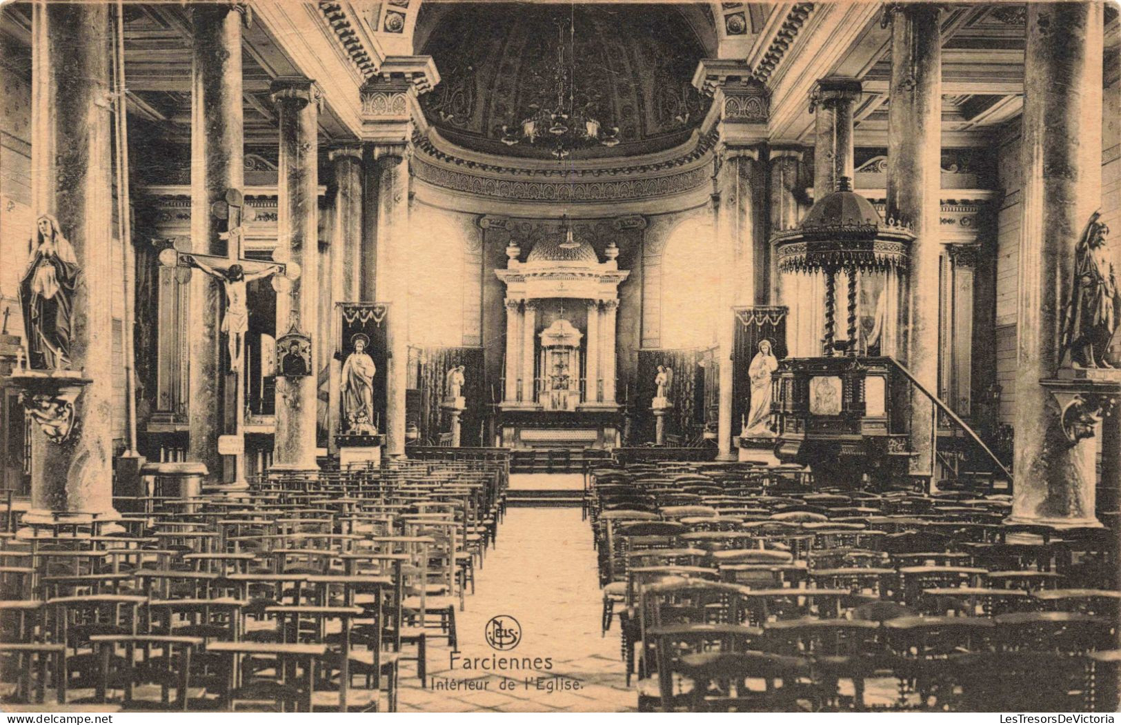 BELGIQUE - Farciennes - Intérieur De L'église - Carte Postale Ancienne - Charleroi