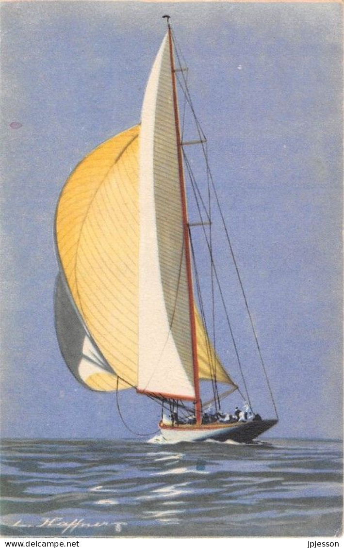 ILLUSTRATEUR - HAFFNER - MARINE - YACHT DE LA GRANDE CLASSE - LIGUE MARITIME ET COLONIALE - Haffner