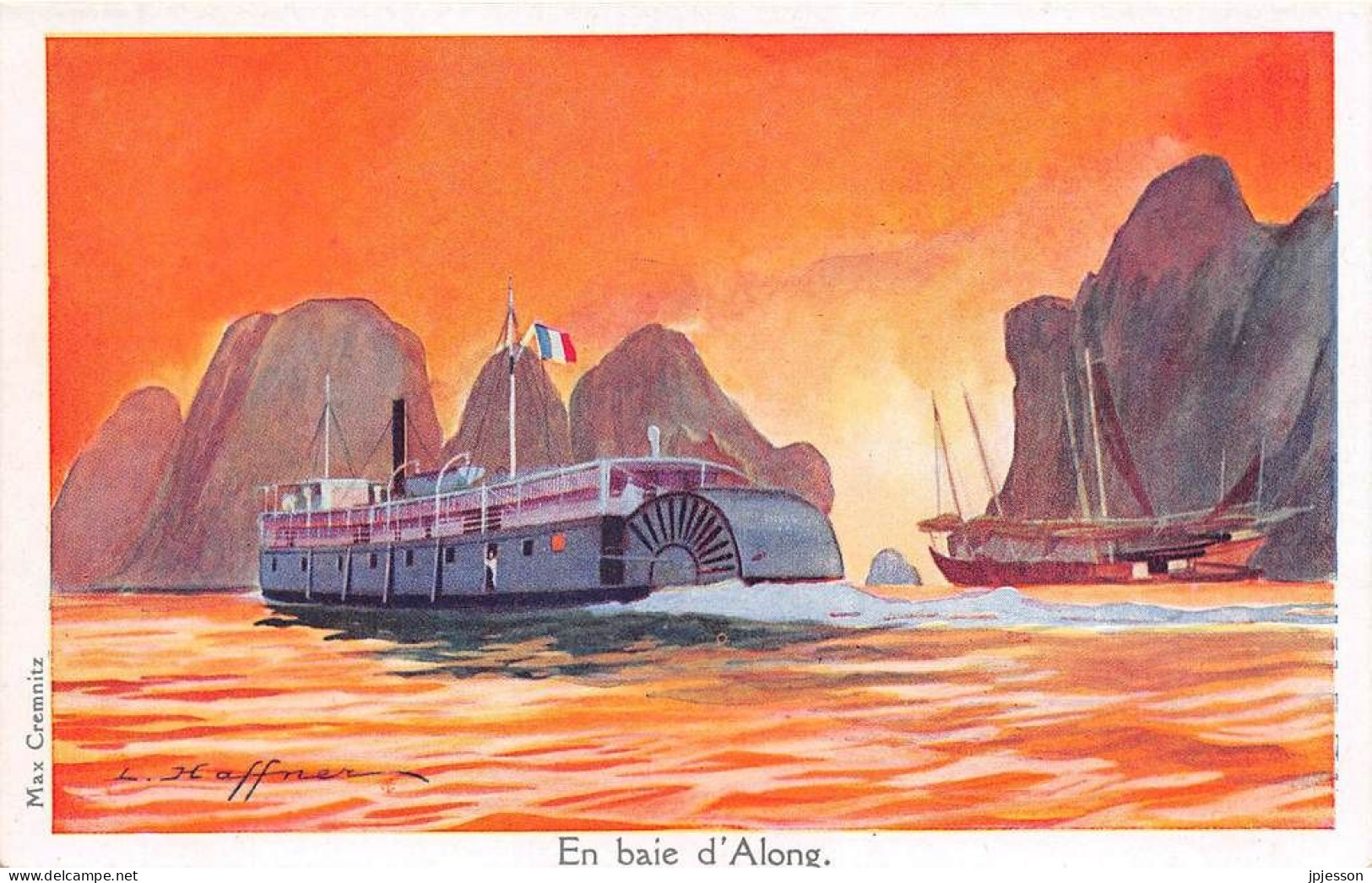 ILLUSTRATEUR - HAFFNER - MARINE - "EN BAIE D'ALONG" - LIGUE MARITIME ET COLONIALE - Haffner