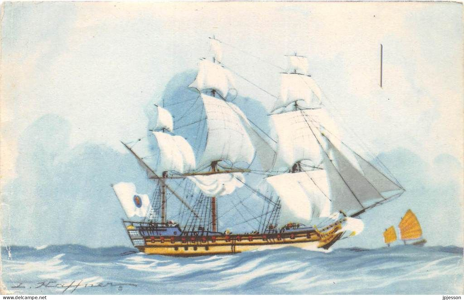 ILLUSTRATEUR - HAFFNER - MARINE - "VAISSEAU DE LA COMPAGNIE DES INDES" - LIGUE MARITIME ET COLONIALE - Haffner