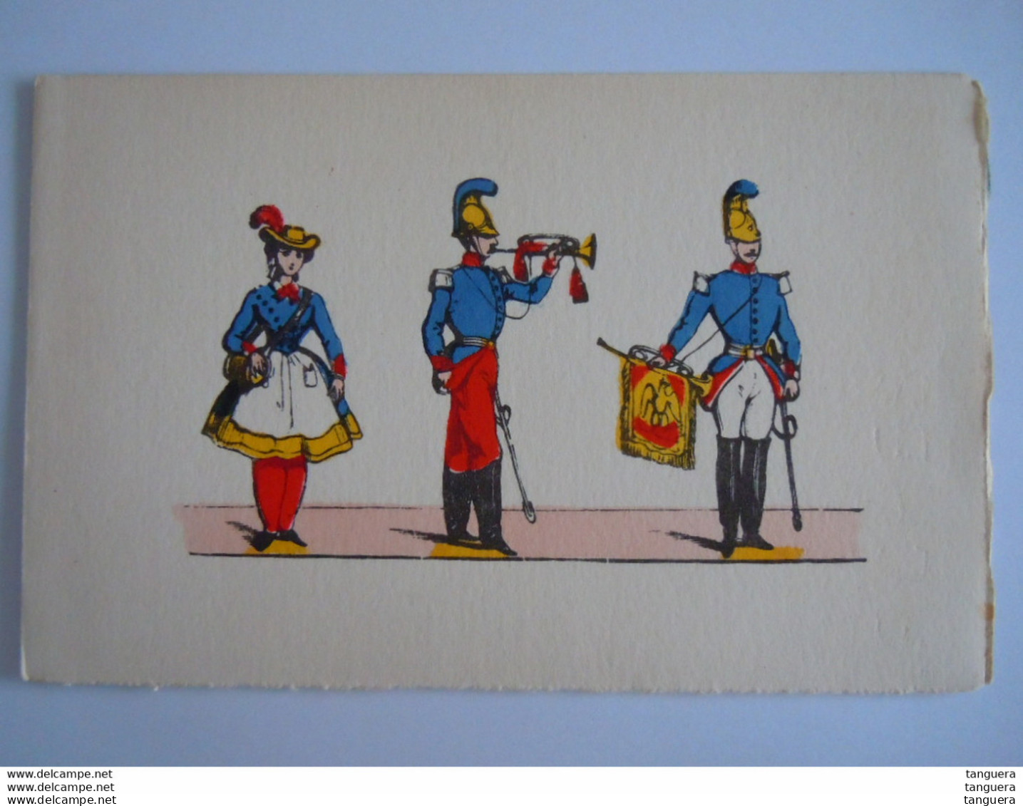 Carte De Voeux Double Carabiniers (2e Empire) Imagerie Pellerin à Epinal Vélin Des Papeteries D'arches Non écrit - Uniformes