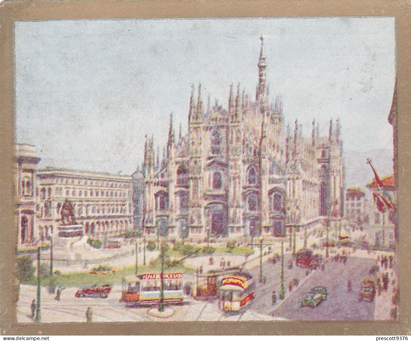 Around The Mediterranean 1926 - 7 Milan Cathedral  - Sarony Cigarette Card - Original Card - Large Size - Wills