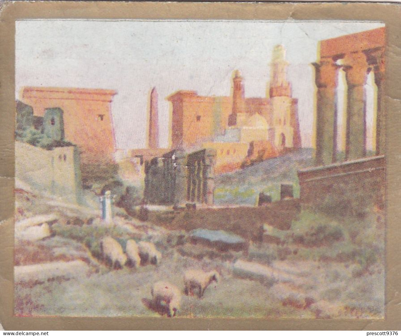 Around The Mediterranean 1926 - 40 Luxor, Temple Ruins  - Sarony Cigarette Card - Original Card - Large Size - Wills