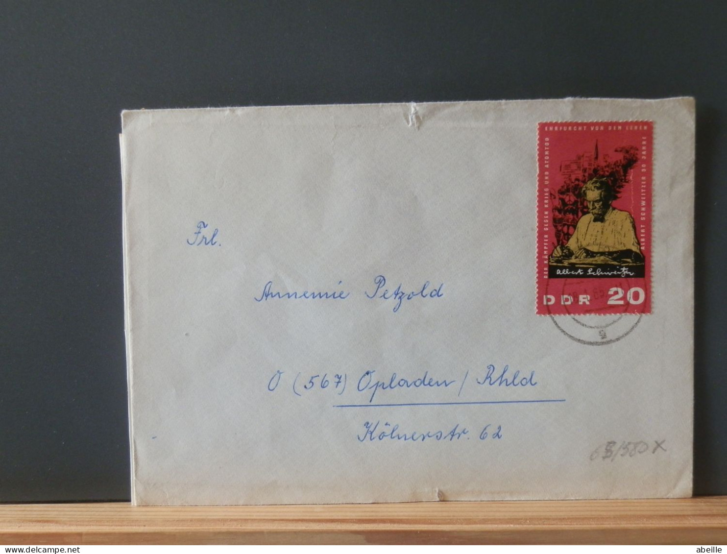 65/580X LETTRE  DDR - Albert Schweitzer