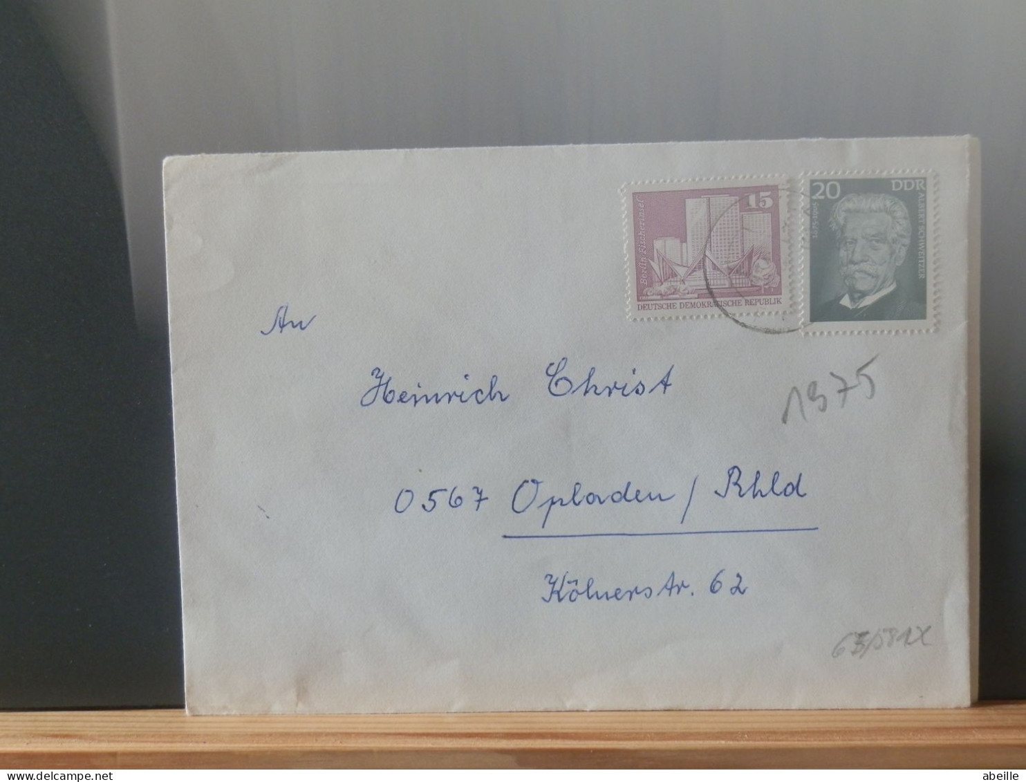 65/581X LETTRE  DDR - Albert Schweitzer