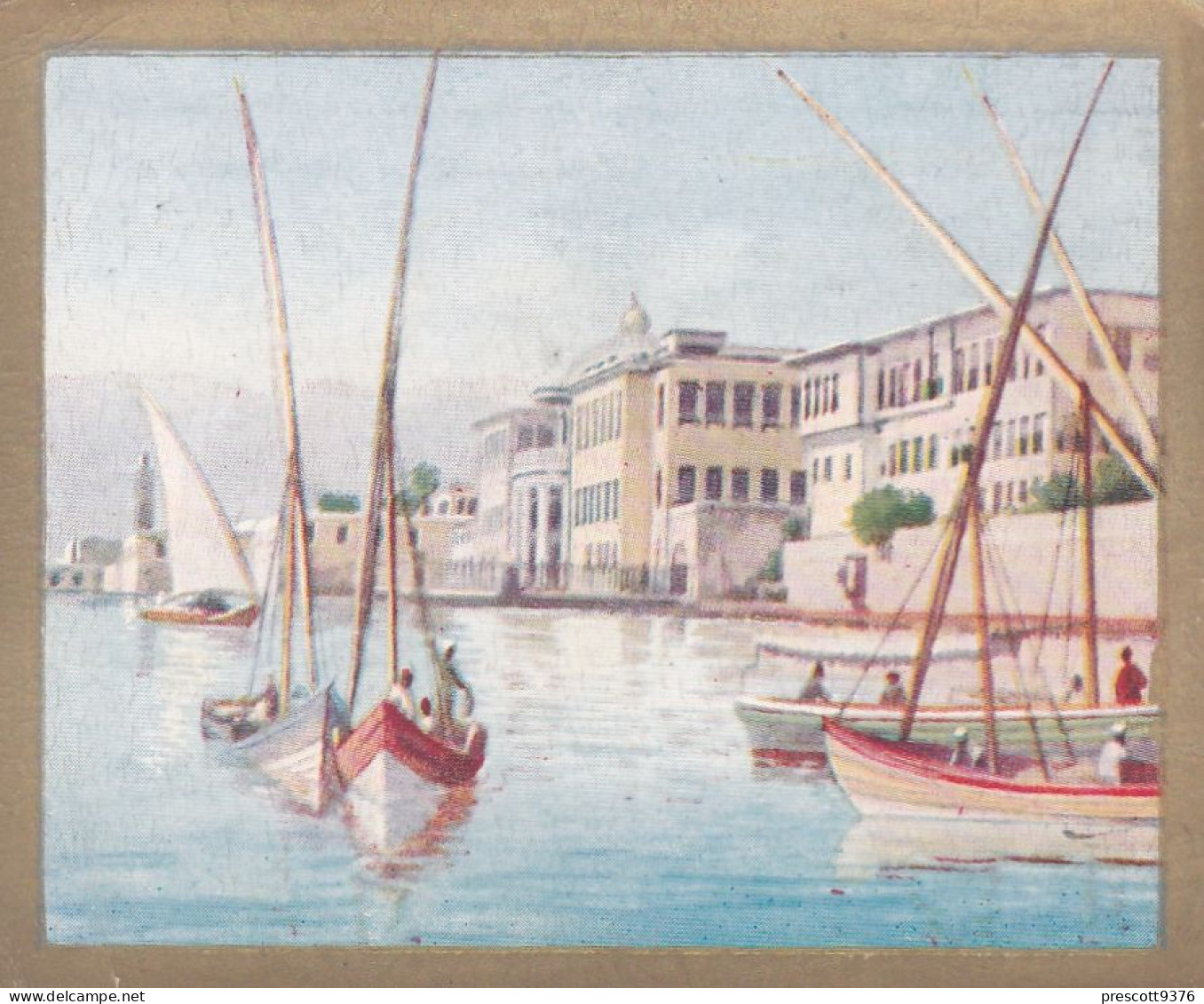 Around The Mediterranean 1926 - 41 Alexandria, Ras Et Tin Palace - Sarony Cigarette Card - Original Card - Large Size - Wills