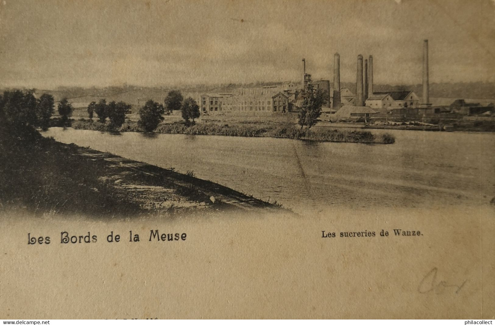 Wanze // Les Bords De La Meuse // Les Sucreries De Wanze Ca 1900 Vuil - Vlekkig - Wanze