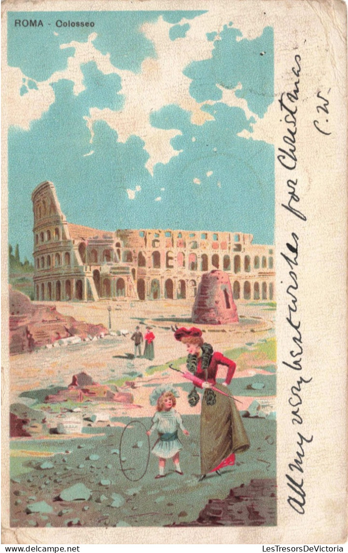 ITALIE - Roma - Colosseo - Colorisé - Animé - Carte Postale Ancienne - Kolosseum