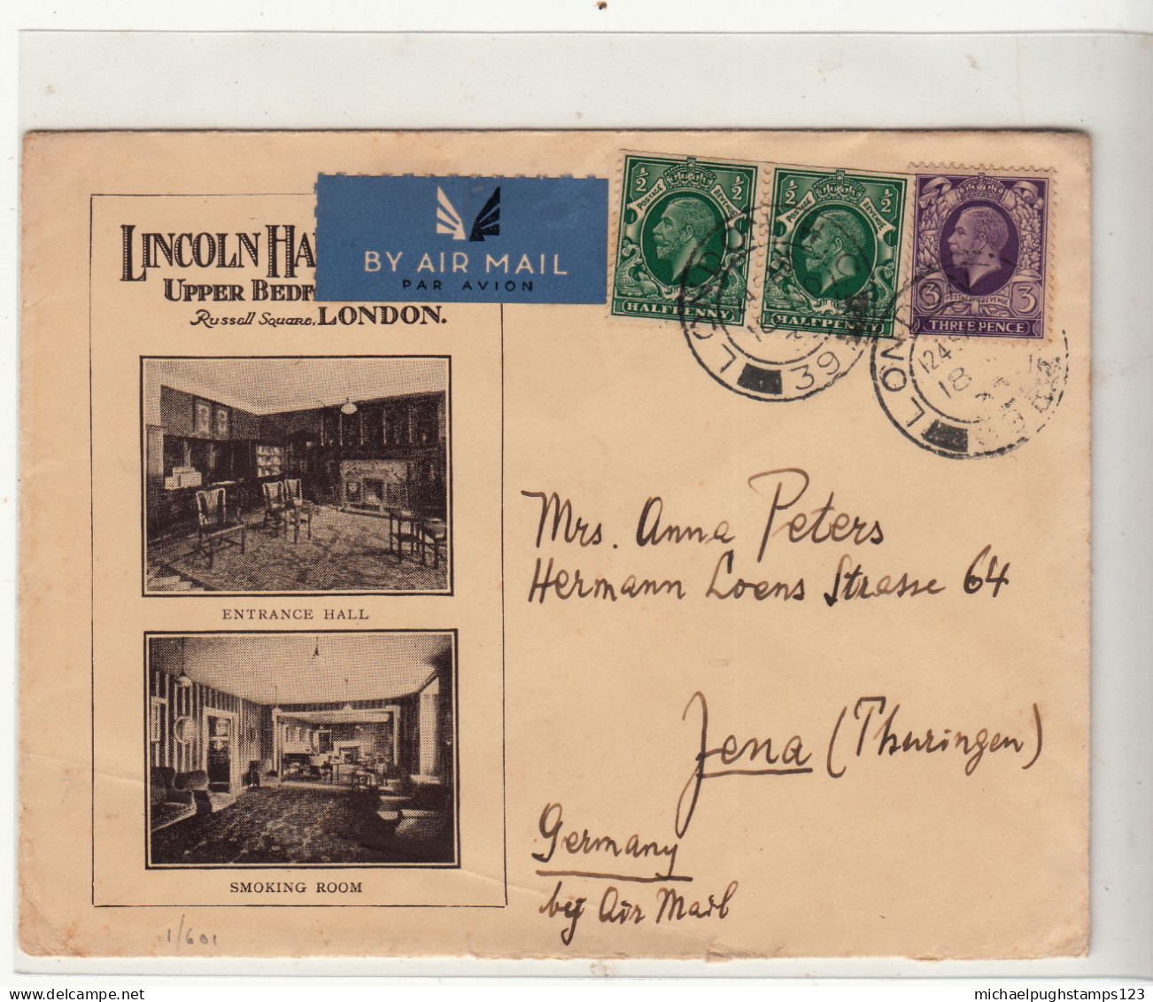 G.B. / Airmail / Advertising / Hotels / Germany / Photogravure Stamps - Zonder Classificatie