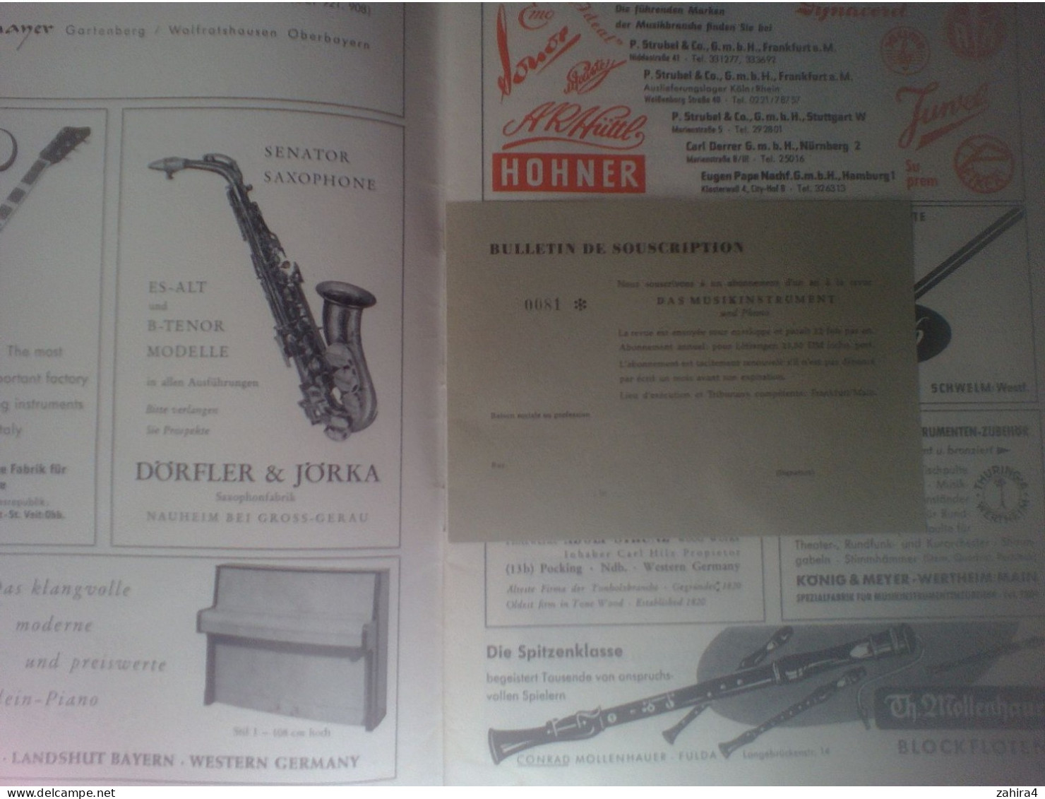 Das Musikinstrument Helf 5 X Jahrgang 100 Jahre Forster - Superbes Publicités ... - Musik