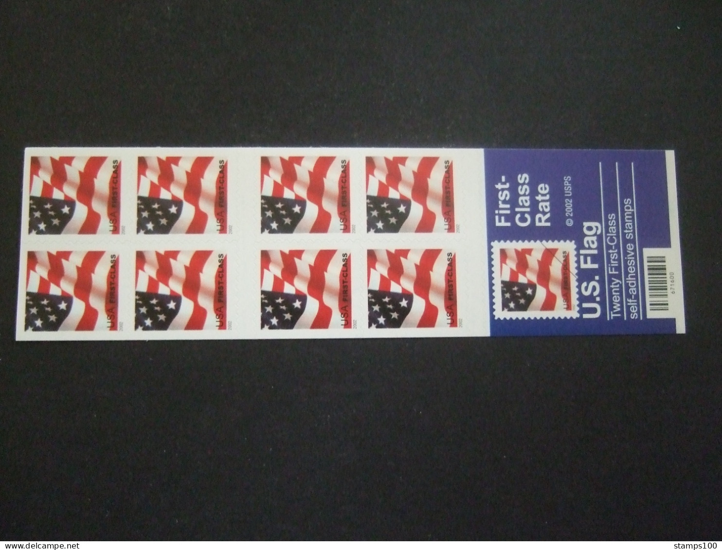 UNITED STATES, 2002, CURRENT ISSUE, FLAG, DOUBLE SIDED BOOKLET, MNH** (S54-TVN) - 1981-...