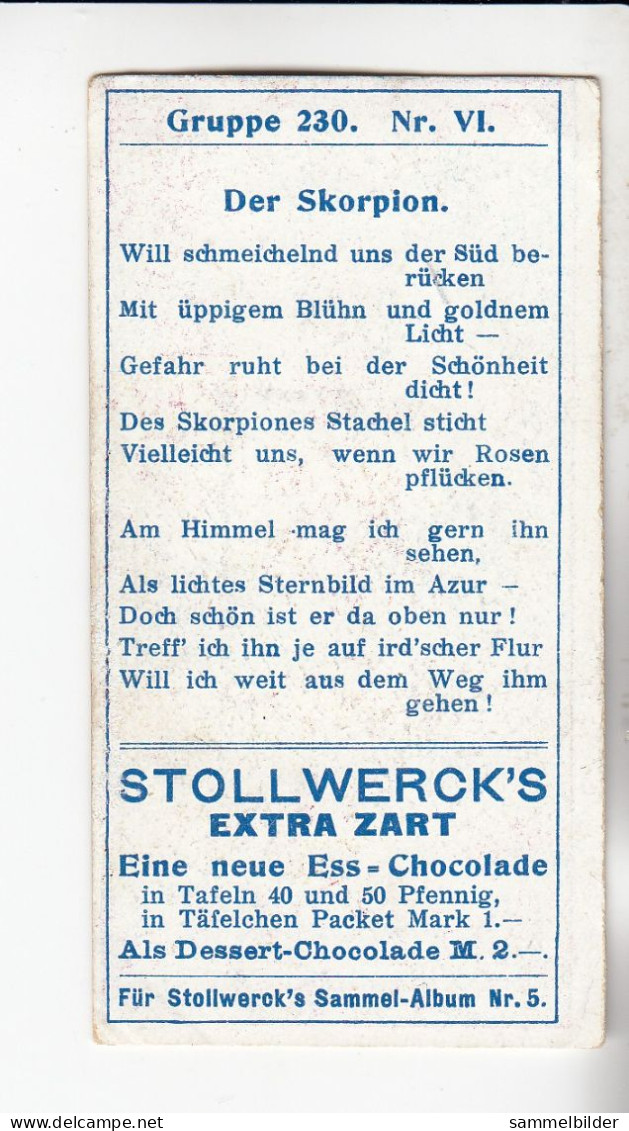 Stollwerck Album No 5 Sternbilder  Der Skorpion  Grp 230#6 Von 1902 - Stollwerck