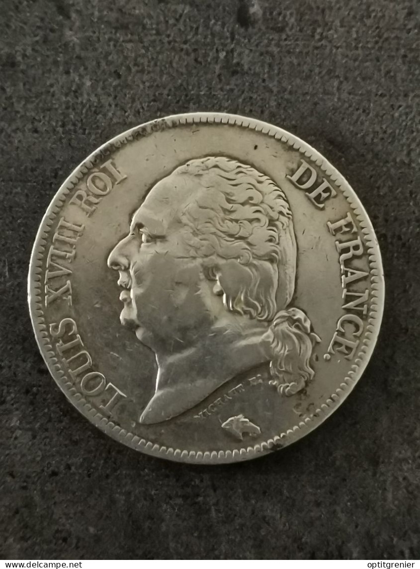 5 FRANCS ARGENT 1816 A PARIS LOUIS XVIII TETE NUE / FRANCE SILVER - 5 Francs