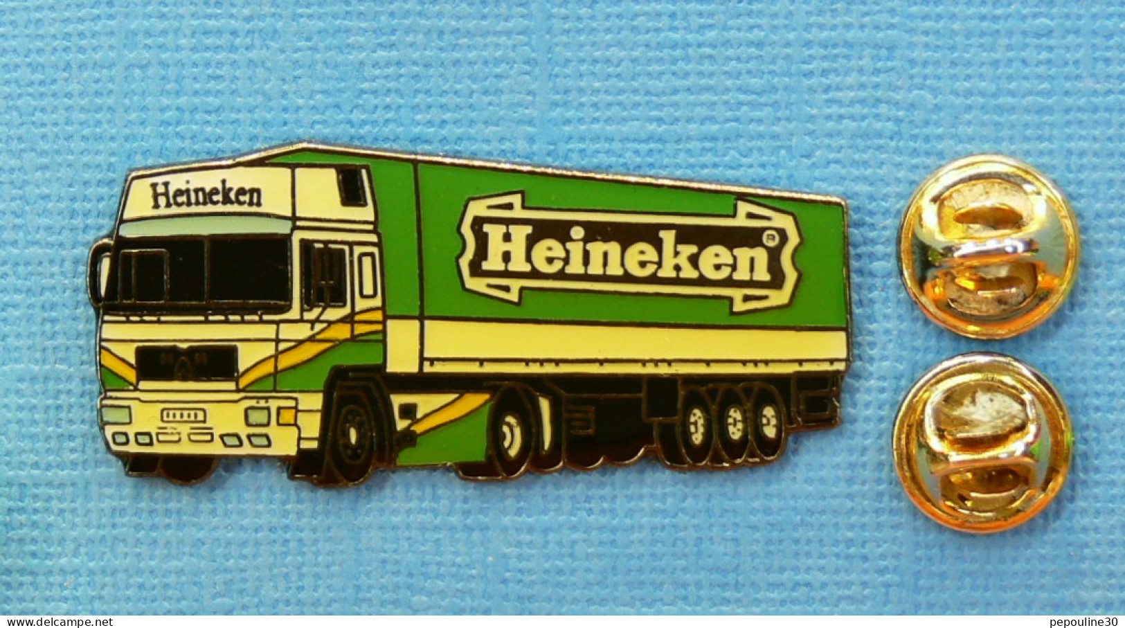 1 PIN'S // ** TRANSPORTS BIÈRE " HEINEKEN " SEMI-REMORQUE " MAN " **   - Bière