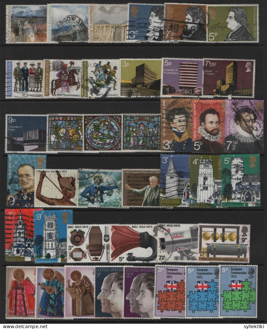 GREAT BRITAIN 1971-1987 ALMOST COMPLETE COLLECTION OF 517 DIFFERENT USED STAMPS TOTAL ARE 541 & MISSING ONLY 24 - Collections