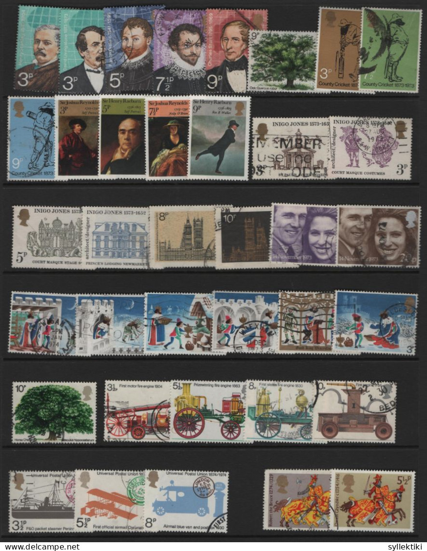 GREAT BRITAIN 1971-1987 ALMOST COMPLETE COLLECTION OF 517 DIFFERENT USED STAMPS TOTAL ARE 541 & MISSING ONLY 24 - Collections