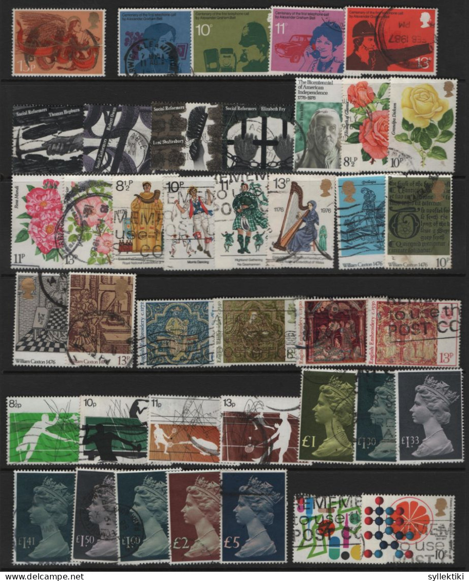 GREAT BRITAIN 1971-1987 ALMOST COMPLETE COLLECTION OF 517 DIFFERENT USED STAMPS TOTAL ARE 541 & MISSING ONLY 24 - Collezioni