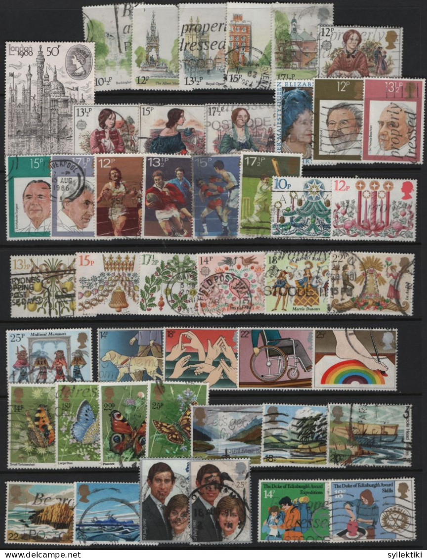 GREAT BRITAIN 1971-1987 ALMOST COMPLETE COLLECTION OF 517 DIFFERENT USED STAMPS TOTAL ARE 541 & MISSING ONLY 24