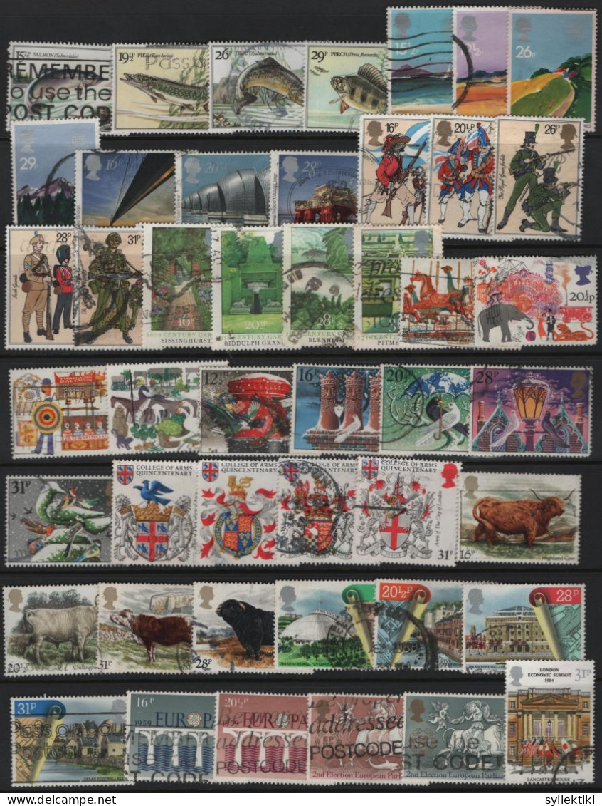 GREAT BRITAIN 1971-1987 ALMOST COMPLETE COLLECTION OF 517 DIFFERENT USED STAMPS TOTAL ARE 541 & MISSING ONLY 24