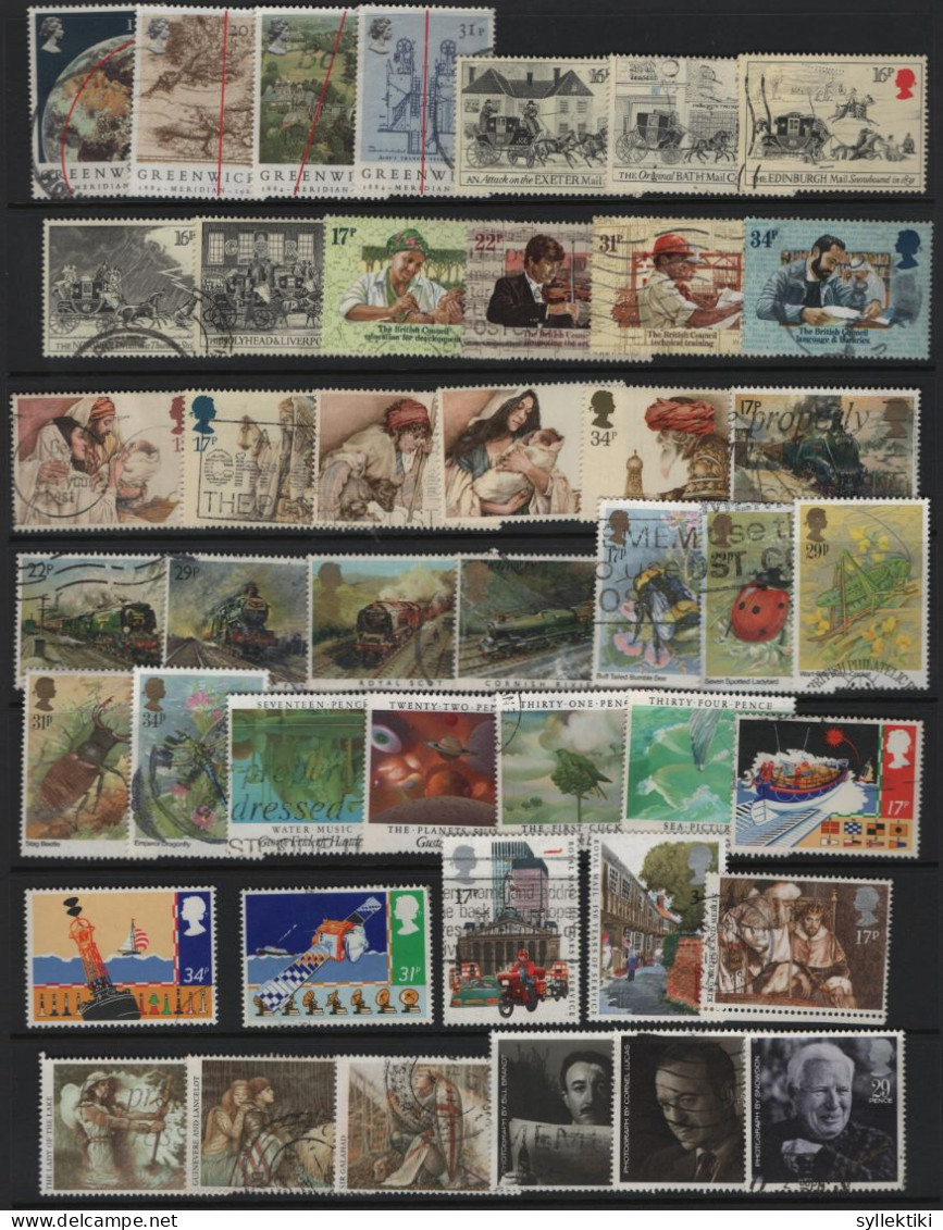 GREAT BRITAIN 1971-1987 ALMOST COMPLETE COLLECTION OF 517 DIFFERENT USED STAMPS TOTAL ARE 541 & MISSING ONLY 24