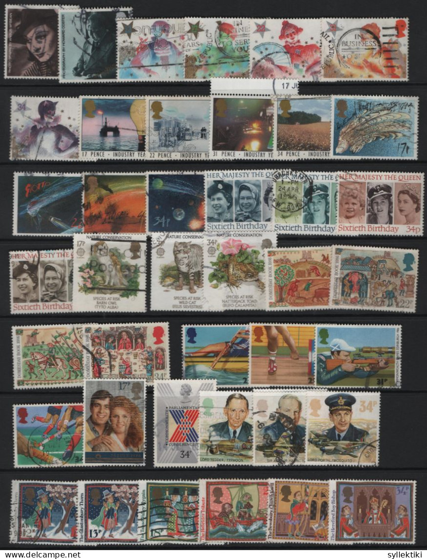 GREAT BRITAIN 1971-1987 ALMOST COMPLETE COLLECTION OF 517 DIFFERENT USED STAMPS TOTAL ARE 541 & MISSING ONLY 24