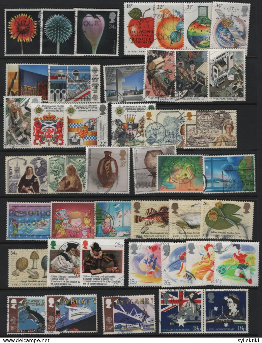 GREAT BRITAIN 1971-1987 ALMOST COMPLETE COLLECTION OF 517 DIFFERENT USED STAMPS TOTAL ARE 541 & MISSING ONLY 24