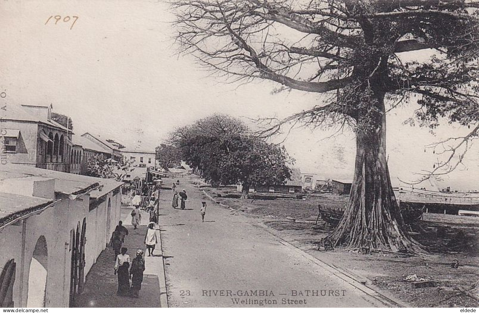 Bathurst Gambia River Wellington Street 1907  Undivided Back Cliché C.F.A.O. - Gambia