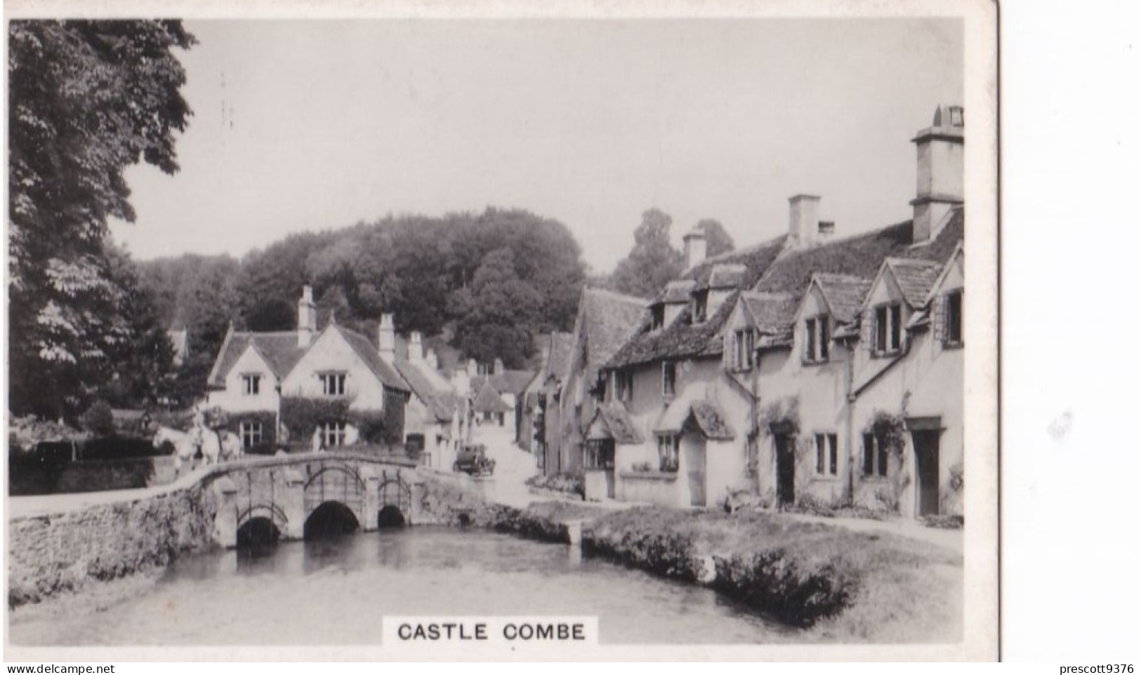 Bridges Of Britain 1938 - Senior Service Photo Card - M Size - RP - 15 Castle Combe Wiltshire - Wills
